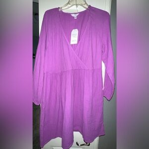 Mini wrap dress purple